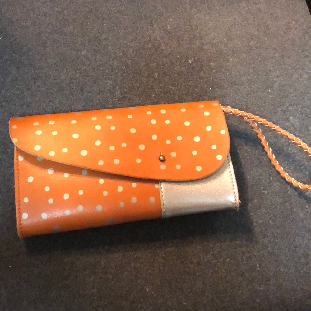 Brown Polka Dot Clutch - Boutique find